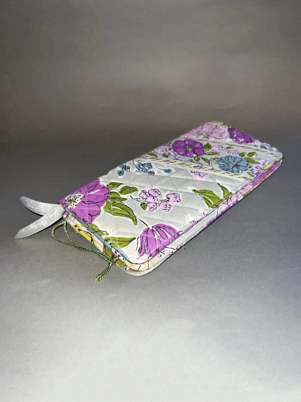 Vera Bradley Long Gray Floral Passport Wallet